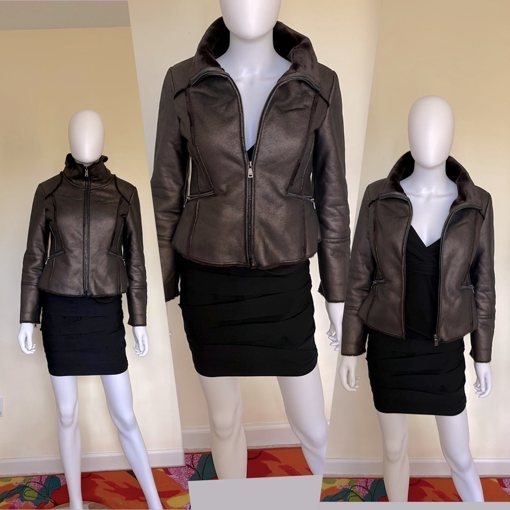 Marc New York Copper Brown Zip Front Motor Jacket. Size PXS. P/5/A1652